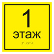 Тактильная табличка «Номер этажа» с дублированием азбукой Брайля, ДС2 (полистирол 3 мм, 100х100 мм)